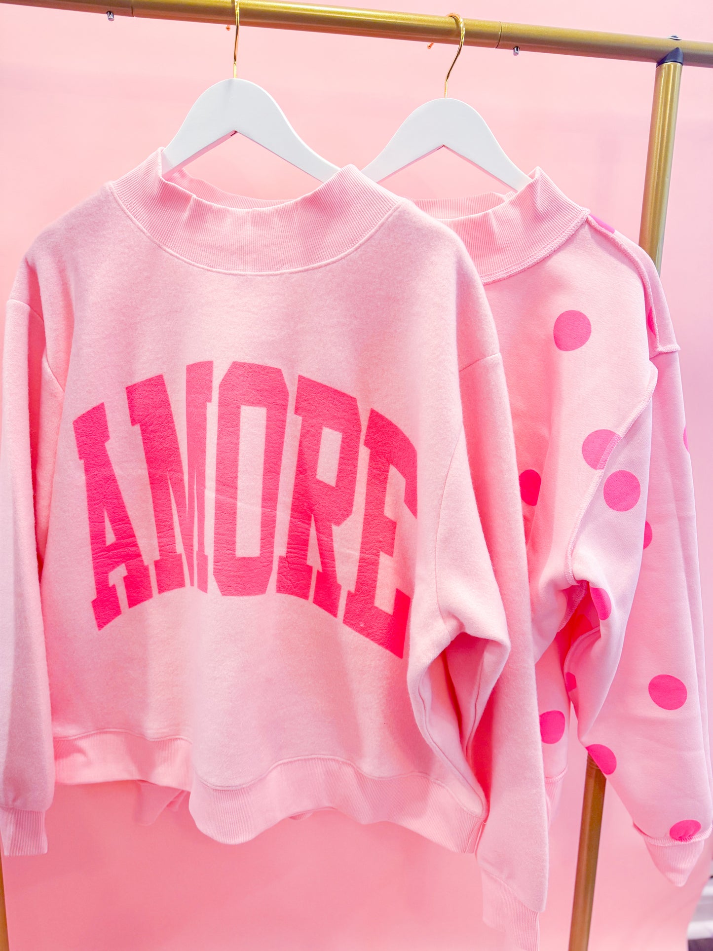 AMORE 2-SIDED MOCK NECK SWEATSHIRT