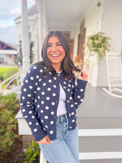 POLKA DOT SWEATER CARDIGAN
