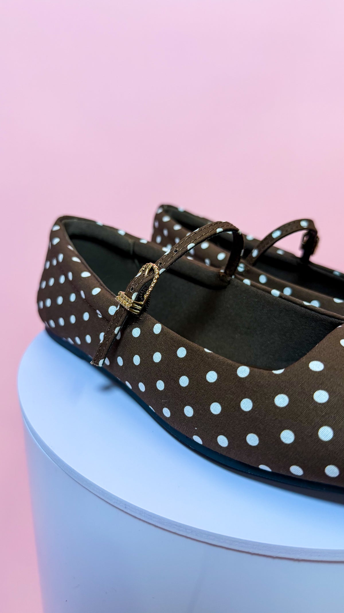 MARY JANE BALLET FLATS - BROWN DOT