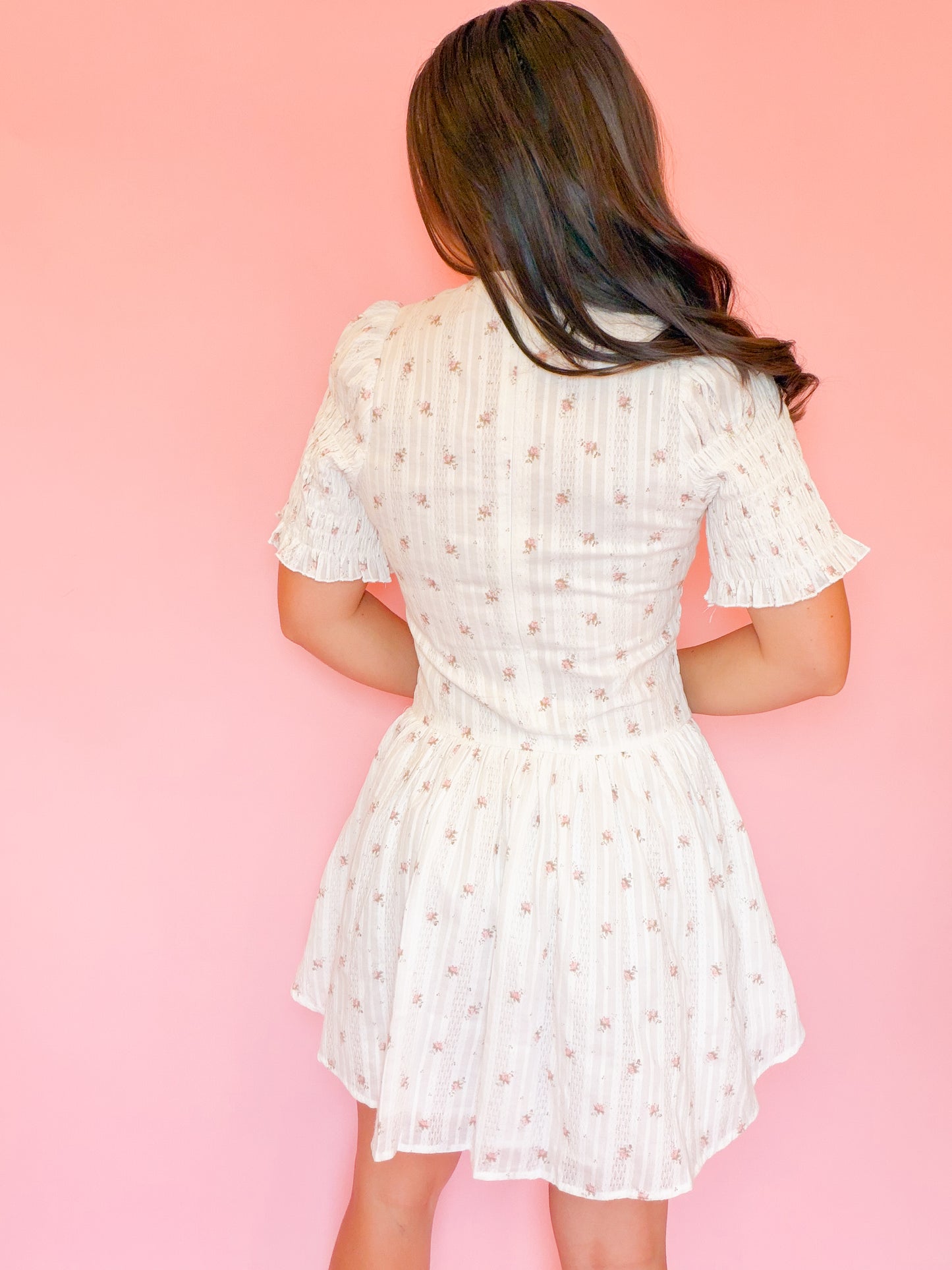 FLORAL SMOCKED MINI DRESS