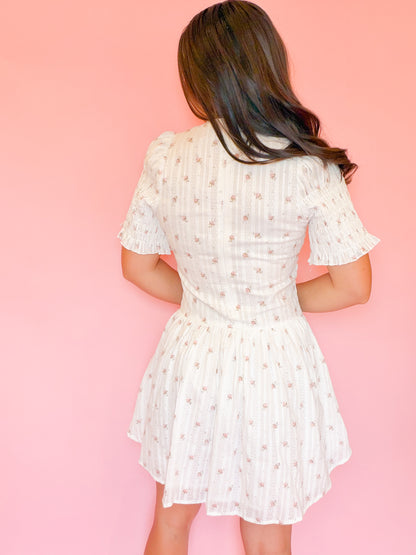 FLORAL SMOCKED MINI DRESS