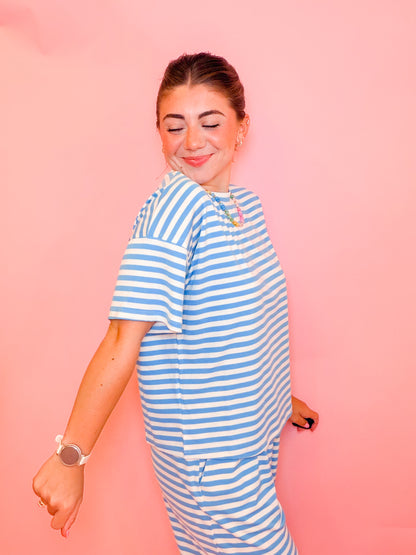 STRIPE TEE - BLUE