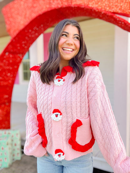 SANTA BUTTON KNIT CARDIGAN