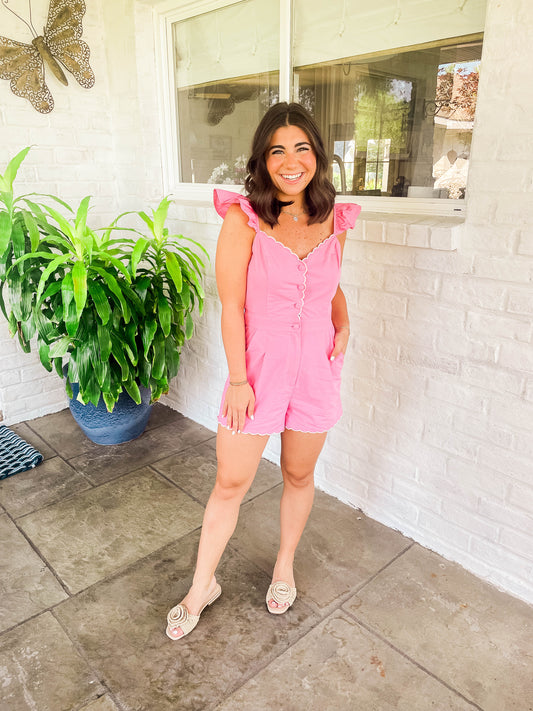 SCALLOP EDGE RUFFLE ROMPER