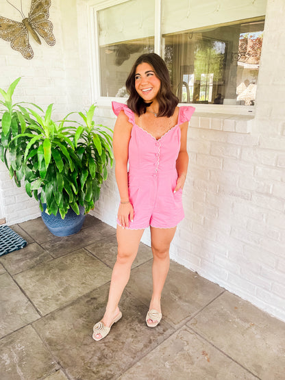 SCALLOP EDGE RUFFLE ROMPER