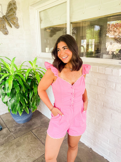 SCALLOP EDGE RUFFLE ROMPER