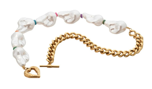 RAINBOW PEARL CHAIN NECKLACE