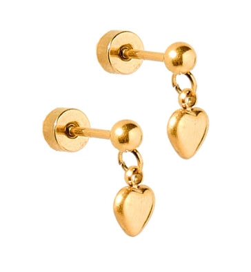 SCREWBACK STUD EARRINGS - MILLIE HEART