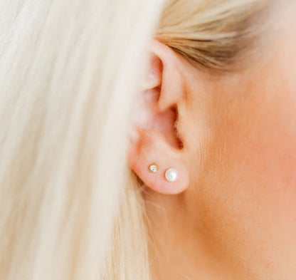 SCREWBACK STUD EARRINGS - PAYTON PEARL WHITE 5mm